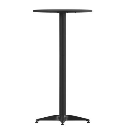 Flash Furniture Mellie 23.5 Black Round Metal Indoor-Outdoor Bar Height Table TLH-059B-BK-GG